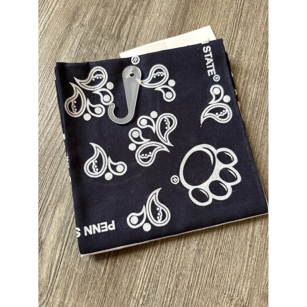 Penn State Nittany Lions Paisley Paw Print Bandana Navy Blue White NCAA Fan Gear